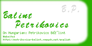 balint petrikovics business card